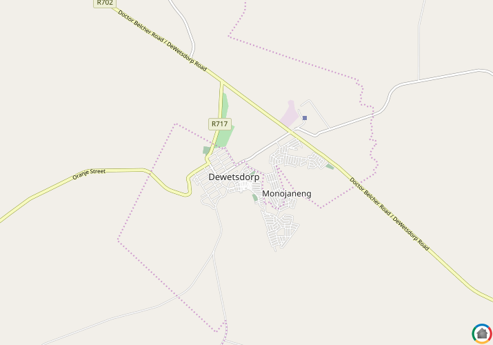 Map location of Dewetsdorp